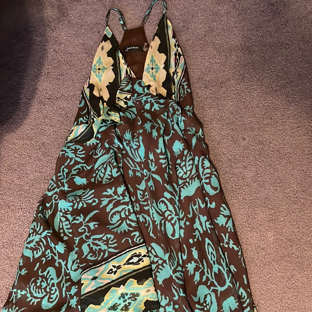 Janet Paris black and blue dress